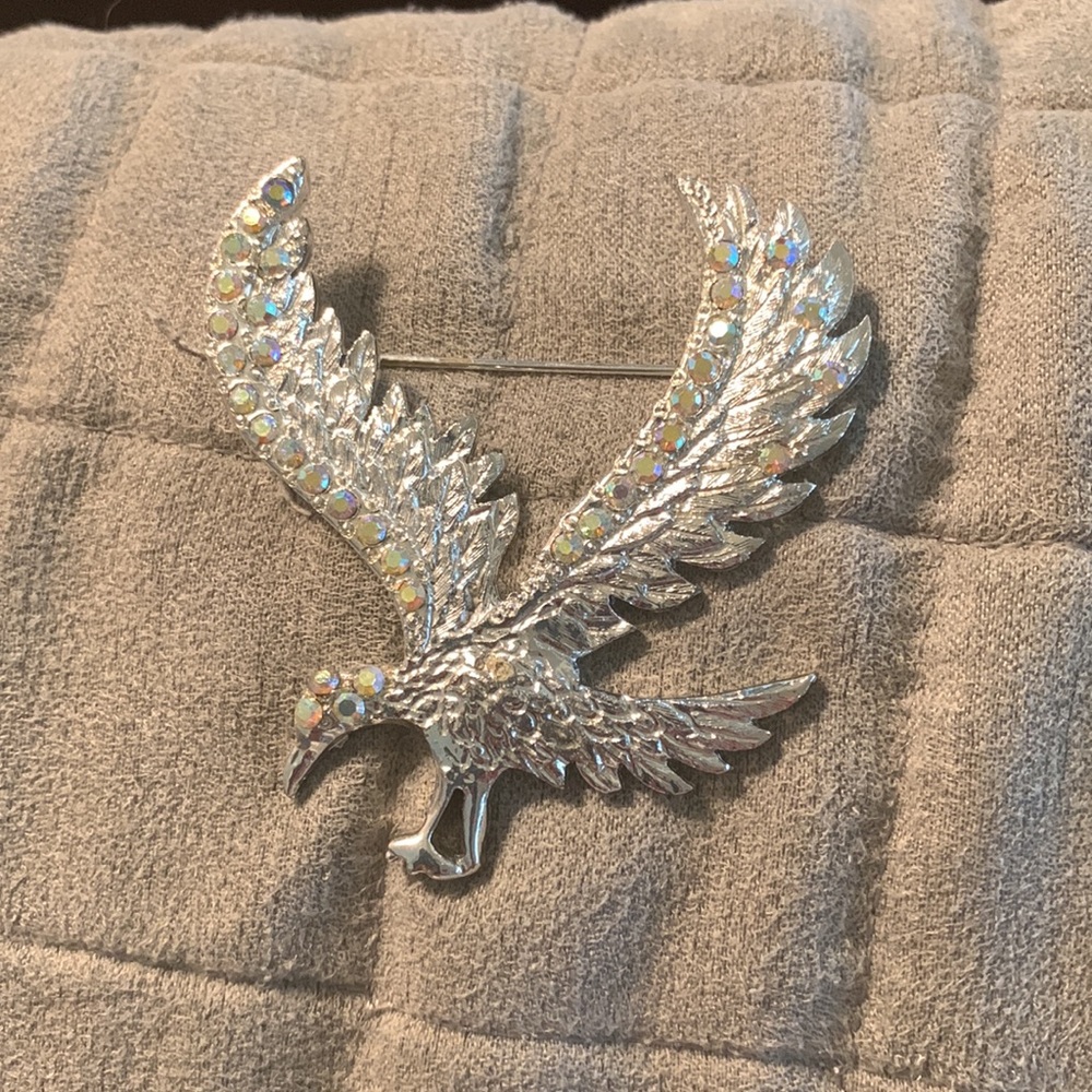 Vintage Rhinestone Bird Pin - Picture 4 of 4